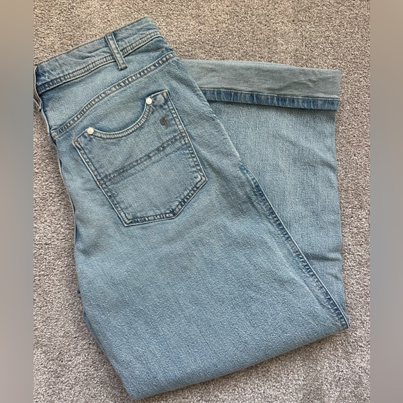Pilcro Mason High-Rise relaxed gaucho ankle jeans Light Blue Wide Leg Sz.28 - Picture 8 of 10